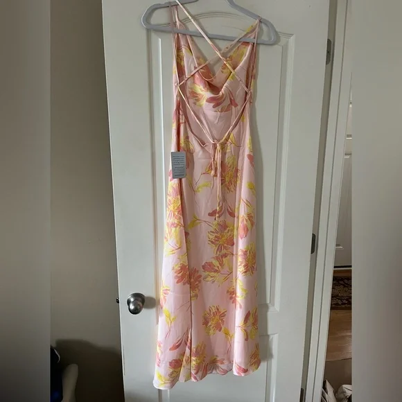 New! WAYF Nordstrom Lolita Cowl Neck Satin Gown Size Women’s medium - Picture 7 of 13